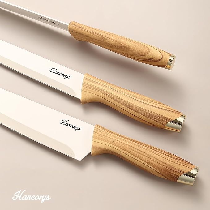 Knife set, 13 Pieces Kitchen Knives Set, Nonstick Ceramic Anti-Rust Coating and Blade Guard, Holiday Gifts for Kitchen, Camping Essentials - Image 3