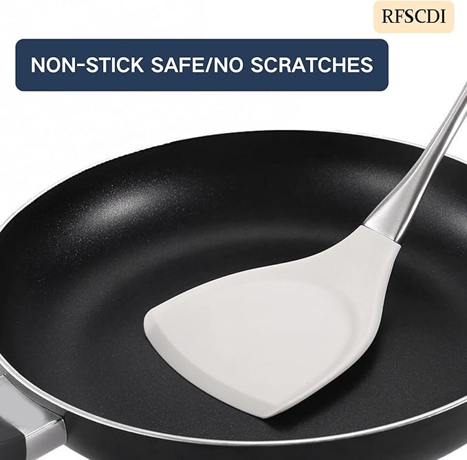 White Silicone Cooking Utensils Set-Non-Toxic, Heat Resistant, BPA Free Kitchen Utensils Set with Spatula, Spoon, Whisk & Tongs-Non-Stick& Dishwasher Safe for Nonstick Cookware - Image 4
