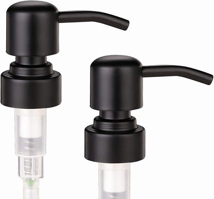 2 Pack Thick Amber Glass Pint Jar Soap Dispenser with Matte Black Stainless Steel Pump, 16ounce Boston Round Bottles Dispenser with Rustproof Pump for Essential Oil, Lotion Soap - Image 5