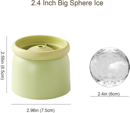 Round Ice Cube Molds Set of 4,Make 2.4 Inch Spherelce ice for Whiskey, Cocktails and Drinks.ice cubes trays for freezer,Stackable Easy Release Ice Cube tray, Spherical Ice Makers,2 Colours