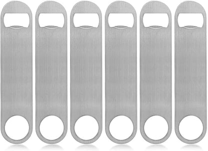 KISEER Heavy Duty Stainless Steel Flat Bottle Opener, 6 Pack Beer Bottle Opener for Kitchen, Bar or Restaurant by KISEER