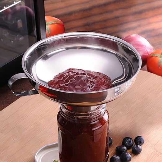 Delove Canning Funnel with Strainer for Wide and Regular Mason Jars - Wide-Mouth Funnels for Kitchen Use - Canning Supplies Kit - Stainless Steel - 3 Pack (Small and Large) - Image 5