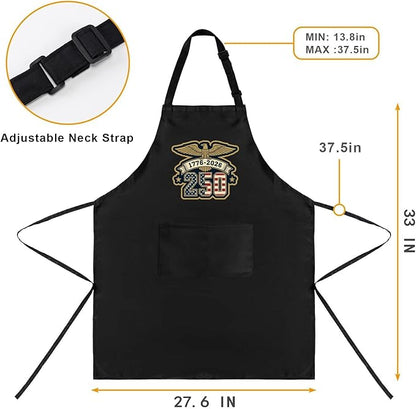 Us 250 Years Of Freedoms Apron With Pocket For Mens