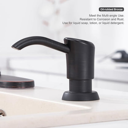 GAGALIFE Built in Counter Soap Dispenser (Oil-Rubbed Bronze) for Kitchen Sink and Extension Tube Kit, Anti-Leakage Upgrade with 40" Tube, No More Top Refill