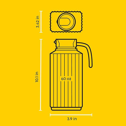 JoyJolt 60oz Glass Pitcher with Lid (2 Lids) - Beverage Serveware and Storage Container for Cold Drinks and Liquids. Juice Container, Water Jug, Fridge Pitcher for Iced Tea or Milk - Image 2