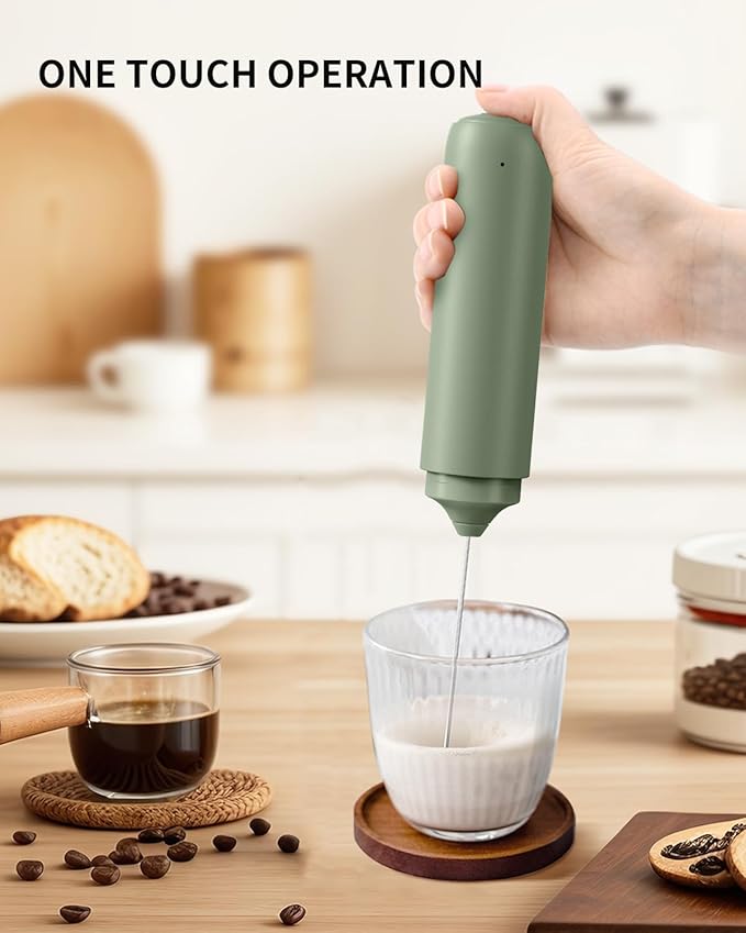 CIRCLE JOY Rechargeable Milk Frother Hanheld, Dual Ring Electric Coffee Frother, Portable Hand Frother Wand Drink Mixer for Matcha Lattes Cappuccino, Kitchen Gifts, Green - Image 7