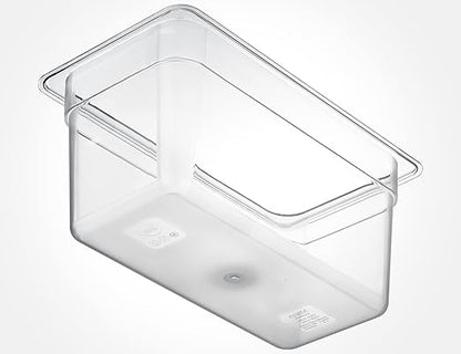 CURTA 6-Pack 1/3 Size 6" Deep NSF Polycarbonate Food Pans | Dishwasher & Freezer Safe Clear Container for Prep Tables, Buffet, Salad Bar, Commercial & Home Kitchen