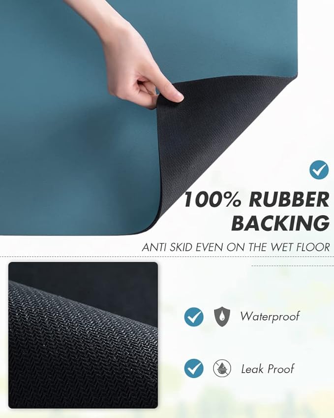 AMOAMI Coffee Mat - Hide Stain Rubber Backed Absorbent Dish Drying Mat for Kitchen Counter - Bar Accessories Fit Under Coffee Maker, Machine, Pot, Espresso Machine, Dish Rack - Image 5