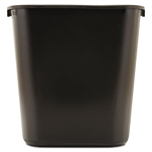 Rubbermaid Commercial Products Deskside Wastebasket/Trash Can, 3.25-Gallon/13-Quart, Black, Small, for Bedroom/Bathroom/Office, Fits Under Desk/Sink/Cabinet by RubbermaidCommercialProducts
