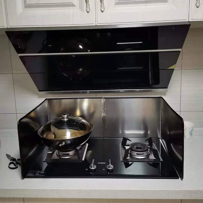 4 Sided Stainless Steel Oil Splatter Guard, Grease Splatter Screen, Stove Splash Guard, Foldable Oil Proof Baffle Fry Wall Splash Guards (31.5"Dx15.8"Wx11.8"H) - Image 6