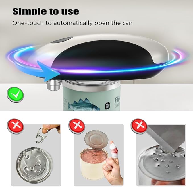 Electric Can Openers in 2026: Automatic Can Opener Electric with Rechargeable. The Can Opener Creates A Smooth Edge, Making It The Best Gift for Seniors And Kids. (White) - Image 3