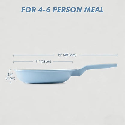 SENSARTE Nonstick Ceramic Frying Pan 11-Inch, Healthy Non Toxic Skillet, Induction Compatible Omelet Pan with Heat Resistant Handle, PFAS-Free, Blue - Image 2