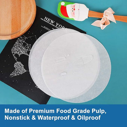 Baking Parchment Circles, Set of 100, 7 Inch Non Stick Round Parchment Paper for Springform Cake Tin, Toaster Oven, Microwave and so on