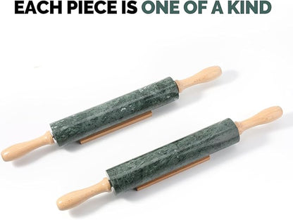 Koville Marble Rolling Pin, Non-Stick Stone Dough Roller, Rolling Pin for Baking,Pasta, Dumpling, Ravioli, Fondant,Pie Crust, Kitchen Baking Pastry Tools - Image 5