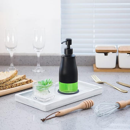 Gaussra Black Soap Dispenser with Coasterand Stickers, Refillable Liquid Stainless Steel Soap Dispenser for Kitchen Sink, Bathroom Countertop (11OZ / 320ML) - Image 2