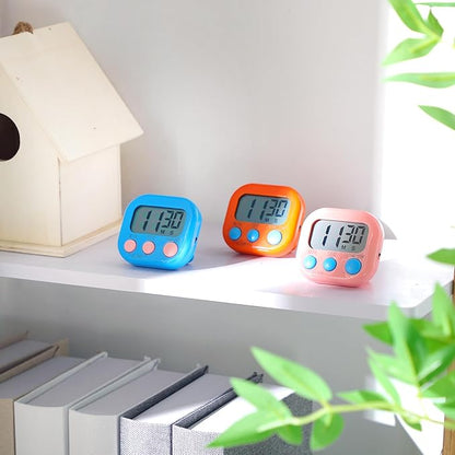 Weewooday 30 Pcs Large Classroom Timers Stopwatch Magnetic Kitchen Digital Timer Electronic Countdown Multi Function Loud Alarm Stopwatch for Cooking Sports Study Work Exercise Oven (10 Colors)