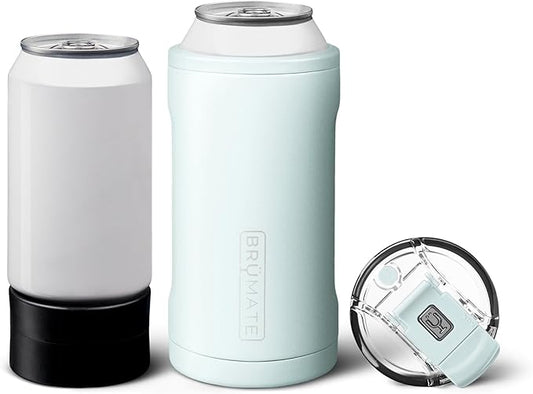 BrüMate Hopsulator Trio 3-in-1 Insulated Can Cooler for 12oz / 16oz Cans + 100% Leak Proof Tumbler with Lid | Insulated for Beer, Soda, and Energy Drinks