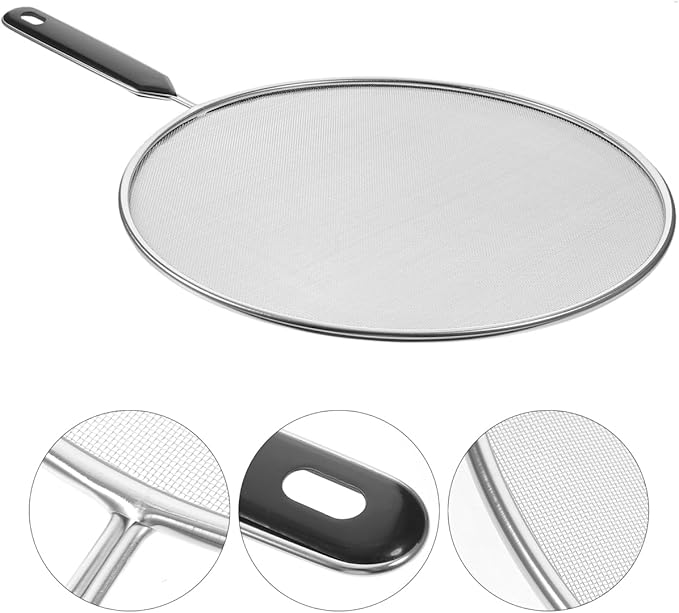 Unomor Oilproof Mesh Lid 15.75 Inch Splatter Screen for Frying Pan Grease Splash Guard Heat Resistant Pan Cover Kitchen Cooking Tool - Image 4