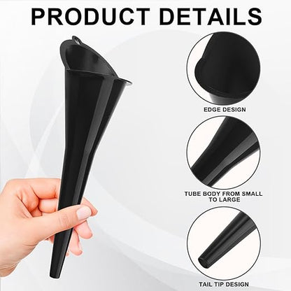 3-Pack Long-Neck Oil Funnels, 11" Multi-Purpose Funnels for Automotive & Motorcycle Use – Reusable Funnel for Oil, Gas & Transmission Fluid (Black+Blue+Red)