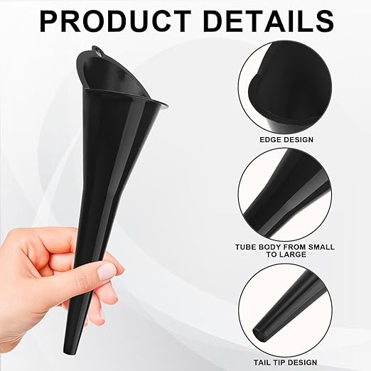 3-Pack Long-Neck Oil Funnels, 11" Multi-Purpose Funnels for Automotive & Motorcycle Use – Reusable Funnel for Oil, Gas & Transmission Fluid (Black+Red+Orange)