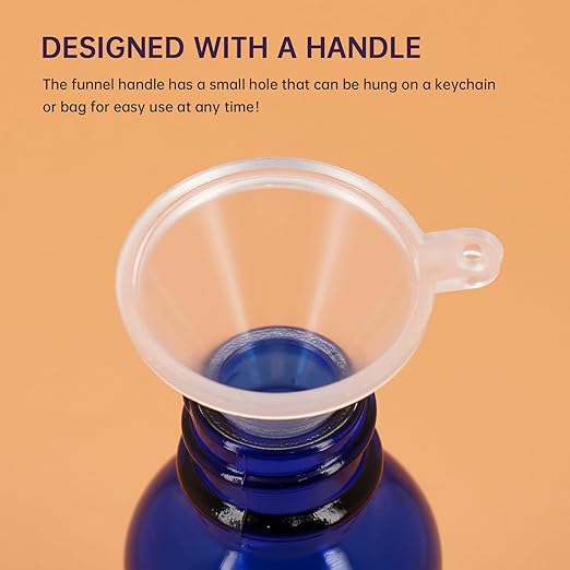 Mini Funnel 4-Pack for Lab Bottles, Sand Art, Perfume, Spice, Powder, Essential Oil, Recreational, Kitchen Food Grade Small Plastic (Clear)