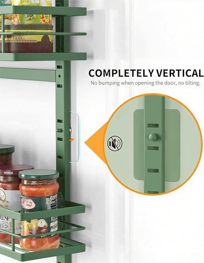 Moforoco Sage Green 9-Tier Over The Door Pantry Organizer, Pantry Organization and Storage, Black Hanging Basket Wall Spice Rack Seasoning Shelves - Image 5
