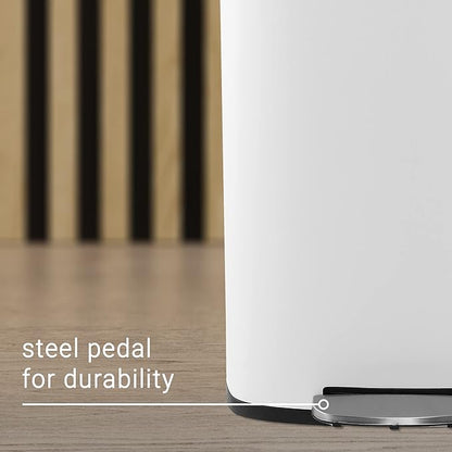 happimess HPM1006C Connor Rectangular 13-Gallon Trash Can with Soft-Close Lid and Free Mini Trash Can, Fingerprint Resistant, Modern, Minimalistic for Home, Kitchen, Office, Bathroom, White - Image 7