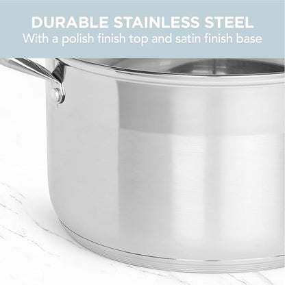 Alpha Living SP-08G Stainless Steel Pot with Capsule Bottom – Induction Compatible 8Qt Pot with Lid – Tri-Ply Ultra-Thick Bottom – Ideal for Spaghetti, Cooking, Canning, Boiling - Image 6