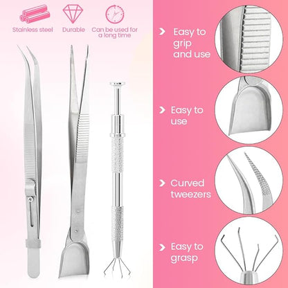 4 PCS Sprinkles Tools for Cake Decorating,Sprinkle Pen Pearl Grabber with 4 Claws,Cake Tweezers Pearl Sprinkle Spoon with Shovel Head,for Cookie Cupcake Decorating Supplies - Image 3