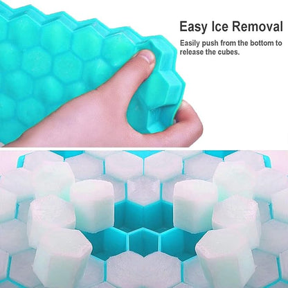 Azyh Ice Cube Trays with Lid, 2 Pack Silicone Ice Cube Trays with Lid-37 Grid, Easy-Release 74 PCS Small Ice Cubes for Iced Coffee Cocktail Whisky Chocolate Soup Food,BPA Free,Durable,Dishwasher Safe - Image 3