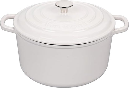 VORRINGARD Enameled Cast Iron Dutch Oven Pot with Lid, for Sourdough Bread Baking, Round Dutch Ovens, 4.5 Quart, White by Unknown