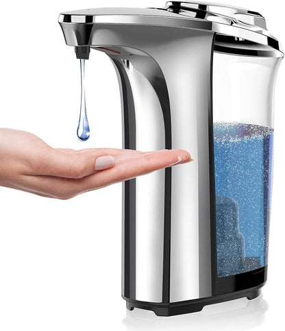 PZOTRUF Automatic Soap Dispenser, Touchless Dish Soap Dispenser 17oz/500ml with Infrared Sensor, 5 Adjustable Soap Dispensing Levels, Liquid Hand Dispenser for Bathroom Kitchen Sink (Silver) by PZOTRUF-EnjoyCleanerLife
