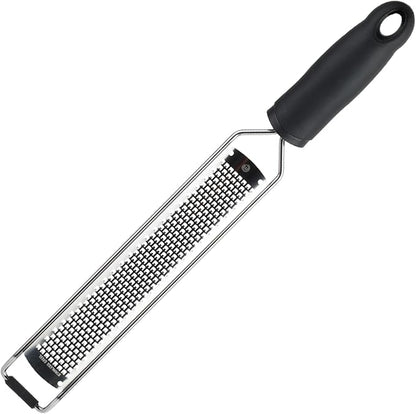 MasterChef Zester Grater with Handle, Kitchen Tool for Zesting Citrus Fruits & Finely Grating Parmesan Cheese, Garlic, Ginger, Coconut, Nutmeg, Wasabi, Chocolate etc, Stainless Steel by MasterChef