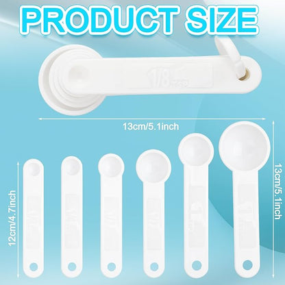Frienda 20 Pieces White Plastic Measuring Cup Spoons for Kitchen Cooking Baking Dry and Liquid Ingredients - Image 2