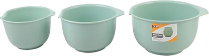 Glad Mixing Bowls with Pour Spout, Set of 3 | Nesting Design Saves Space | Non-Slip, BPA Free, Dishwasher Safe Plastic | Kitchen Cooking and Baking Supplies, Sage Green - Image 5