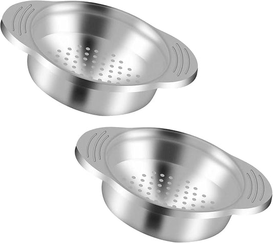 2 Pcs Metal Tuna Can Strainer - Stainless Steel Food-Grade Press Colander for Canned Fish, Beans, Vegetables (2)