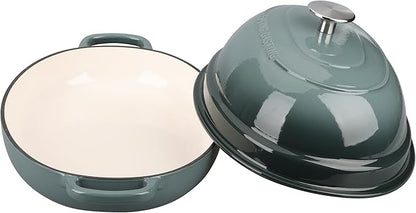 EDGING CASTING Enameled Oval Cast Iron Dutch Oven Pot with Lid, Bread Dutch Oven for Sourdough Bread Baking, Dutch Oven Bread, Bread Oven, 6QT, Slateblue - Image 6