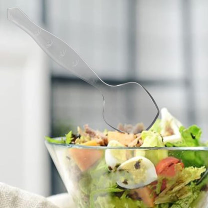 PARTY BARGAINS Disposable Clear Plastic Serving Spoons 8.75″ – Heavy-Duty Clear Plastic Spoons for Parties, Catering, Weddings, Events – 12 Count