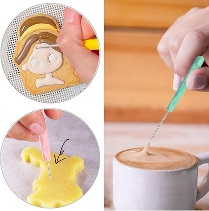 8Pcs 5.2 Inches Sugar Stir Needle, Cookie Scribe Needles Cake Decorating Needle Tool Cookie Decoration Supplies for Baking Lovers