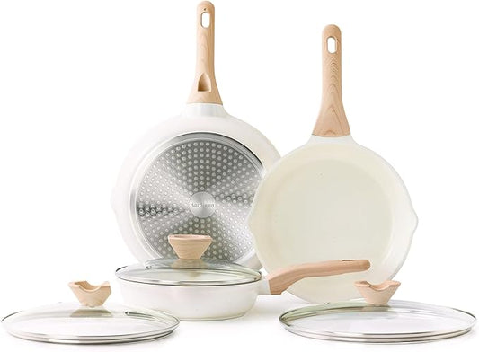 Kordisen Ceramic Nonstick Frying Pan Skillet Set with Lid, 3 Piece Ceramic Pans for Cooking Non Toxic, Healthy Induction Cookware, Stay-Cool Handle, PFOA & PFAS Free (9.5 Inch, 11 Inch, 12.5 Inch) by Kordisen