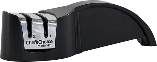 Chef'sChoice Manual Knife Sharpeners Diamond Hone for 20-Degree Straight-Edge Kitchen Santoku Sports and Pocket Knives with Diamond Abrasives Precise Angle Control & Compact Footprint, 2-Stage, Black