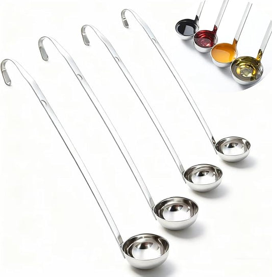 Markeny 4 Pieces Stainless Steel Soup Ladle Metal Handle Ladle with Pouring Rim,1oz/2oz/3oz/4oz Set Ladles for Cooking Soup Sauce by Markeny