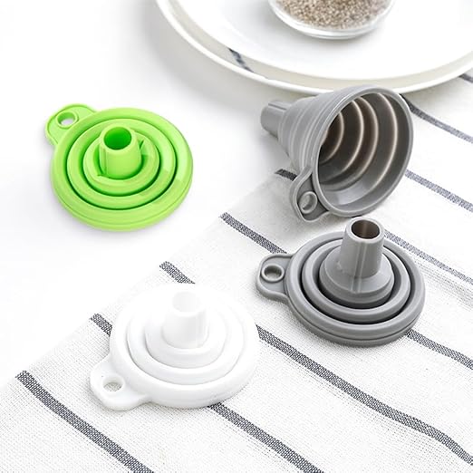 6 Pack Kitchen Funnel Set, 2025 New Food Funnel Silicone Collapsible Funnels for Kitchen, Upgrade Funnels for Kitchen Use Filling Bottles, Kitchen Gadgets (Color#B)