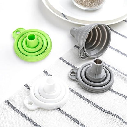 6 Pack Kitchen Funnel Set, 2025 New Food Funnel Silicone Collapsible Funnels for Kitchen, Upgrade Funnels for Kitchen Use Filling Bottles, Kitchen Gadgets (Color#A)