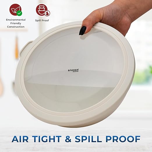 Bakken Master 12 Piece Plastic Nesting Bowls with Lids - Mixing Bowls Set includes 6 Prep Bowls and 6 Lids, BPA-Free, Reusable Meal Prep Containers, Microwave, Freezer & Dishwasher Safe, White Cream - Image 4