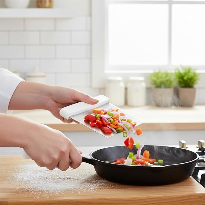 Stainless Steel Dough Cutter and Bench Scraper with White Plastic Handle - Pastry Scraper and Dough Divider for Bread, Pizza, Pastry, Baking Prep, and for Kitchen Use (5 7/8" x 4 1/4") - Image 2