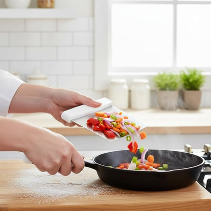 Stainless Steel Dough Cutter and Bench Scraper with White Plastic Handle - Pastry Scraper and Dough Divider for Bread, Pizza, Pastry, Baking Prep, and for Kitchen Use (5 7/8" x 4 1/4") - Image 2
