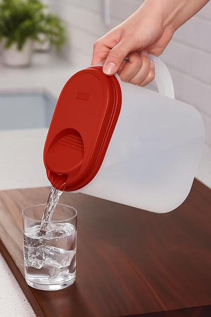 1 Gallon Water Pitcher with Lid & Pivot Top Spout -Slim Design Fits Fridge Door- Tea Pitcher 1 Gallon Plastic Pitcher with Lid 1 Gallon Pitcher with Lid Water Pitchers with Lids Plastic Water Pitcher - Image 7