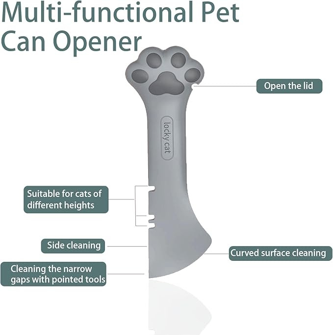 4 Pcs Pet Cans Supplies Set, Cat Food Can Lid Cover with Cute Paw Shape Opener Spatula Pet Wet Food Spoon Silicone Can Lids for Kitten Dog Cans