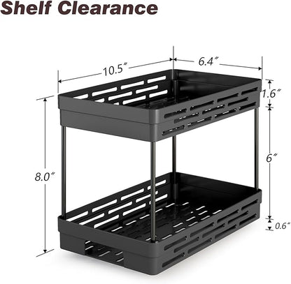 Pull Out Spice Rack Organizer for Cabinet, 2 Pack Widen Slide Out Spice Racks Organizer, Spice Cabinet Organizers, Cabinet Size Need:12'' Highx11'' Deepx6.75'' Wide,Hold 15 Spice Jar Each Tier-2Tier - Image 4